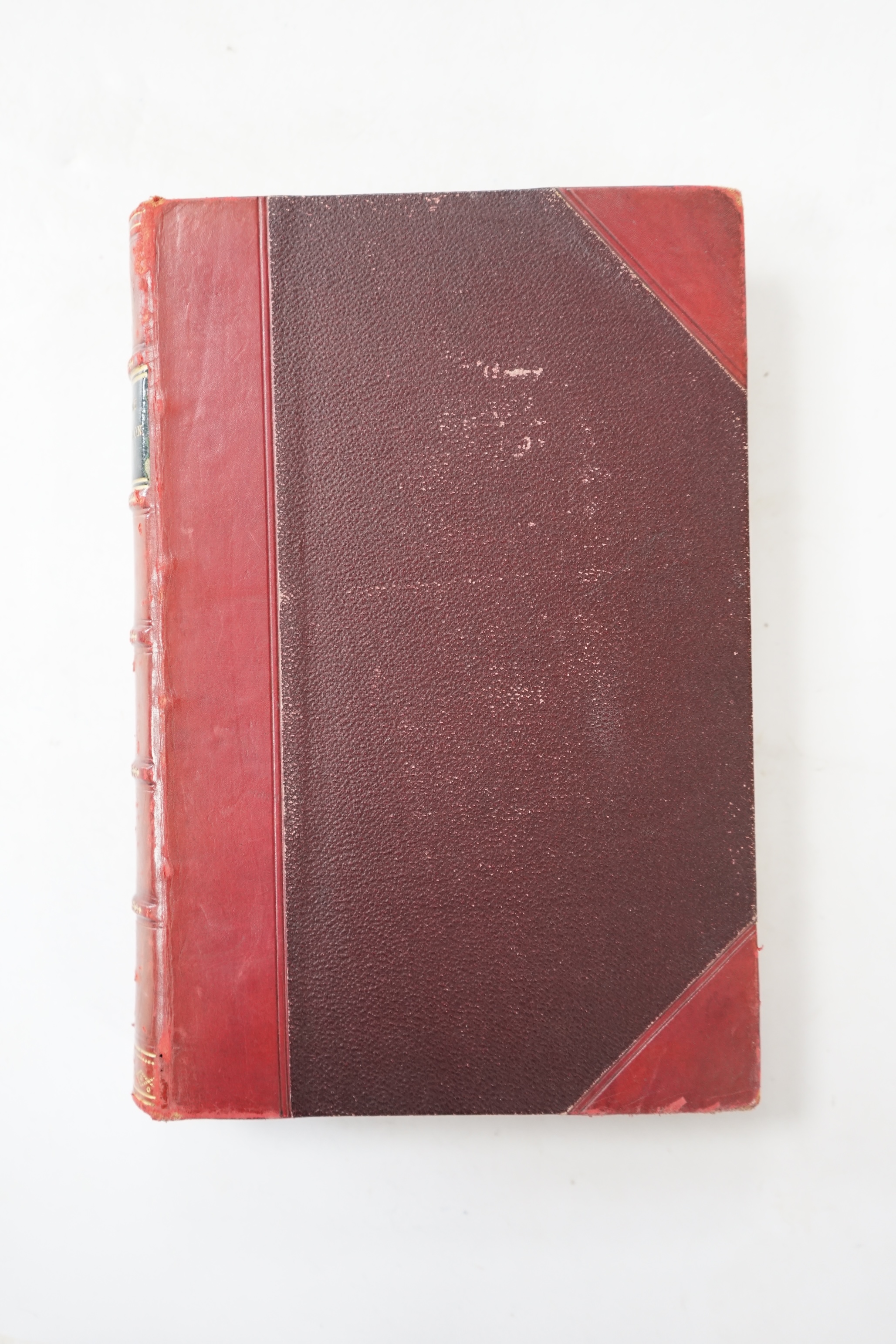 Baker, Sir Samuel White - The Rifle And The Hound in Ceylon, 1st edition. 6 chromolithographed plates. inc. frontis., few wood eng. illus., contemp. red half calf gilt, 8vo., Longman, Brown, Green and Longmans. 1854.
